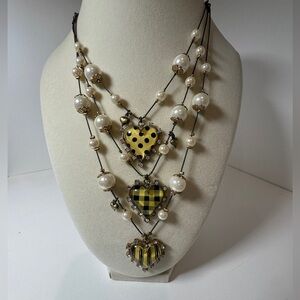 BETSEY JOHNSON YELLOW HEART FASHION NECKLACE 💛